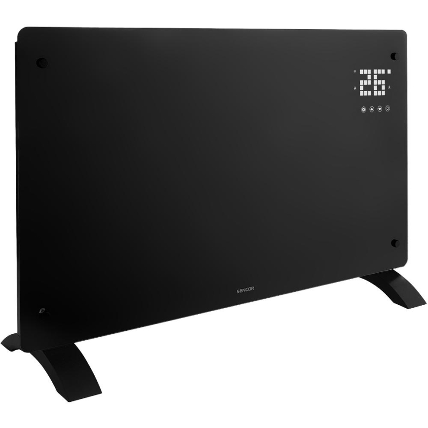 Sencor - Slimme elektrische directe kachel/convectorkachel 2000W/230V IP24 Wi-Fi zwart + afstandsbediening