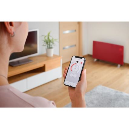 Sencor - Slimme elektrische convectorkachel/ruimteverwarmer 1200/2400W/230V IP24 Wi-Fi rood