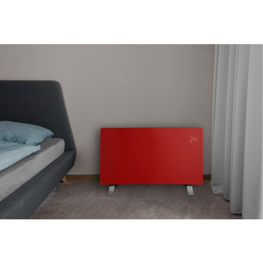 Sencor - Slimme elektrische convectorkachel/ruimteverwarmer 1200/2400W/230V IP24 Wi-Fi rood
