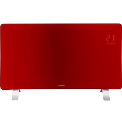 Sencor - Slimme elektrische convectorkachel/ruimteverwarmer 1200/2400W/230V IP24 Wi-Fi rood