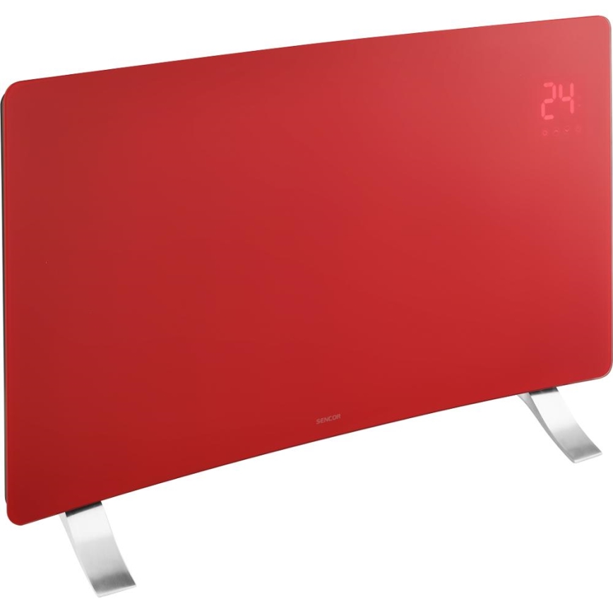Sencor - Slimme elektrische convectorkachel/ruimteverwarmer 1200/2400W/230V IP24 Wi-Fi rood