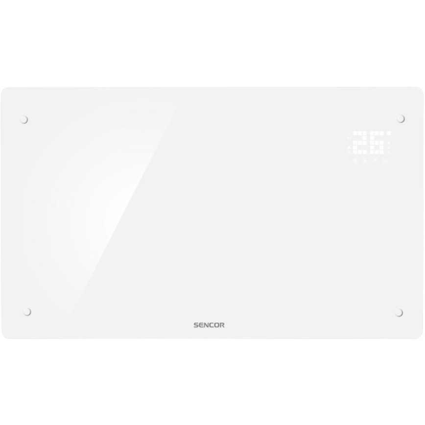 Sencor - Slimme elektrische convectorkachel 2000 W/230 V IP24 Wi-Fi wit + afstandsbediening