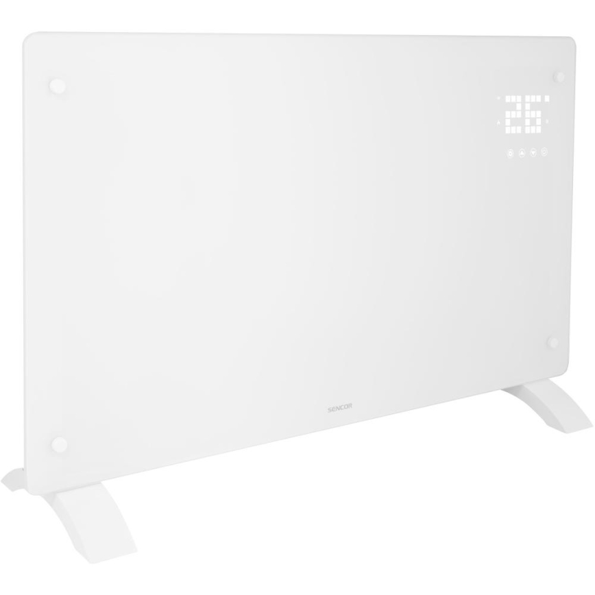 Sencor - Slimme elektrische convectorkachel 2000 W/230 V IP24 Wi-Fi wit + afstandsbediening
