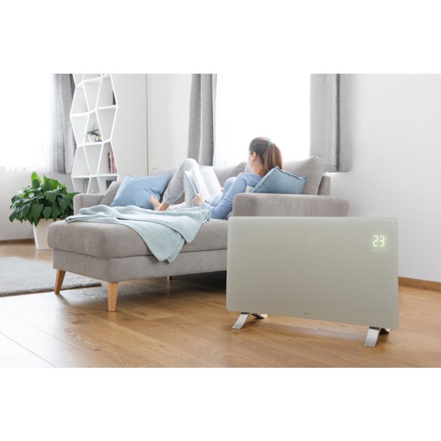 Sencor - Slimme elektrische kachel/convectorkachel 1200/2400W/230V IP24 Wi-Fi wit