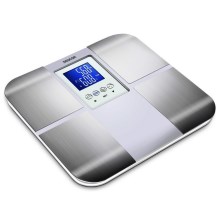 Sencor - Slimme Fitness Weegschaal voor Personen met LCD scherm 2xCR2032 roestvrij staal / wit