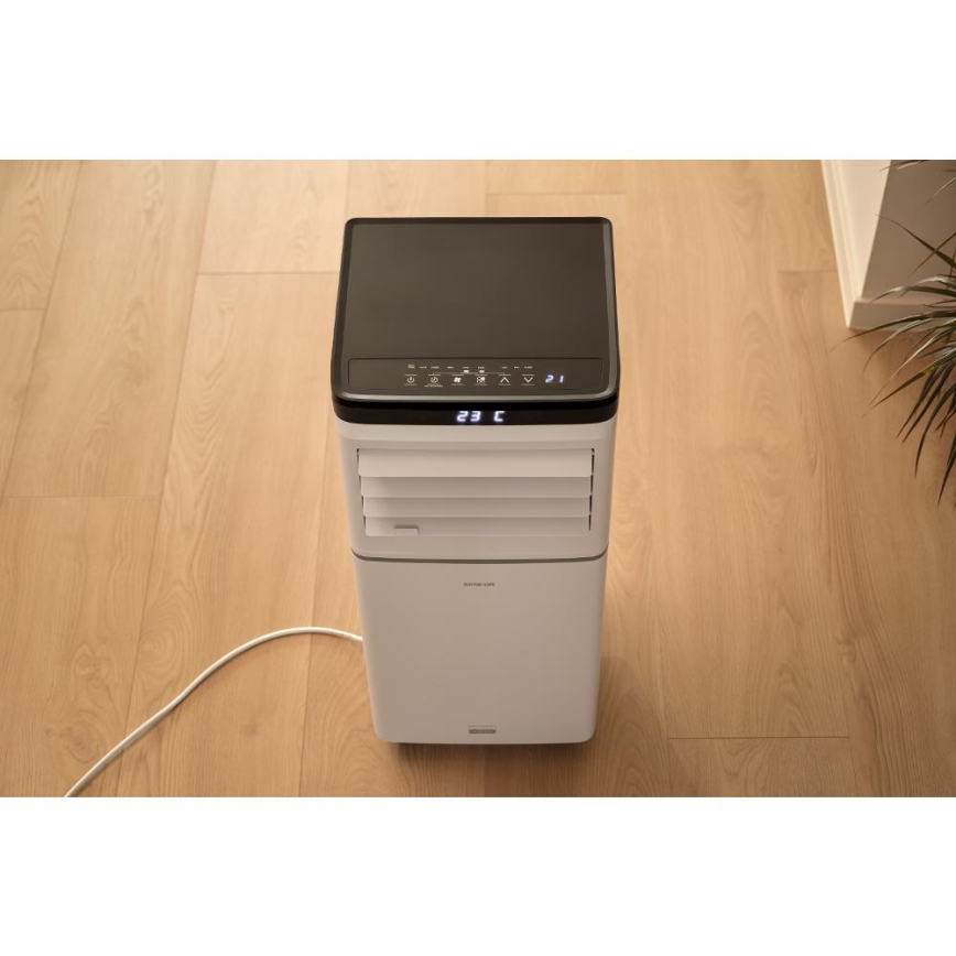 Sencor - Slimme mobiele airconditioner 3-in-1 inclusief complete accessoires 1020W/230V 10000 BTU Wi-Fi wit + afstandsbediening