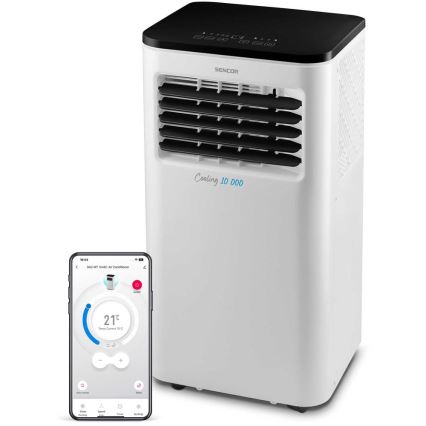 Sencor - Slimme mobiele airco 3in1 inclusief complete accessoires 1050W/230V 10000 BTU Wi-Fi + afstandsbediening