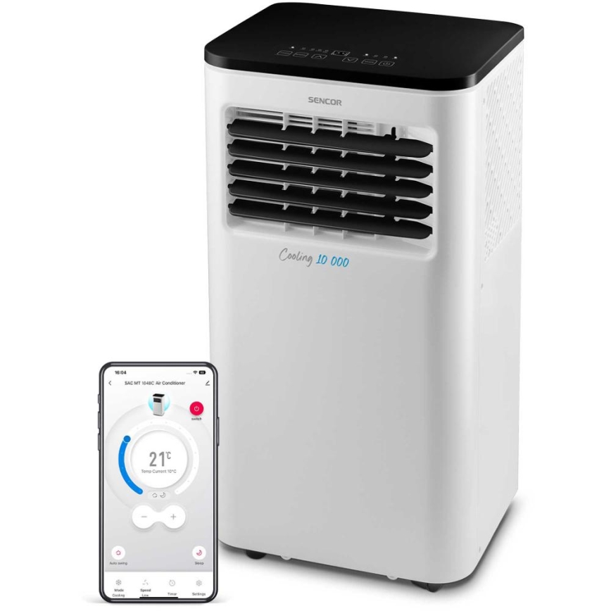 Sencor - Slimme mobiele airco 3in1 inclusief complete accessoires 1050W/230V 10000 BTU Wi-Fi + afstandsbediening