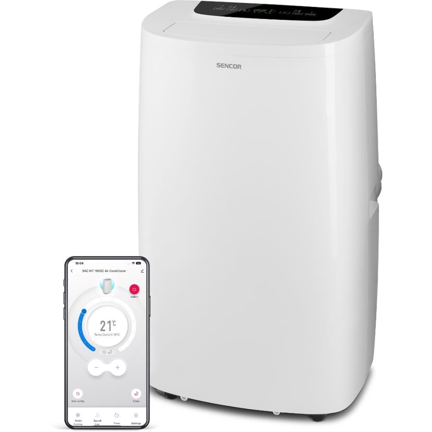 Sencor - Slimme mobiele airco 3in1 inclusief complete accessoires 1700W/230V 16000 BTU Wi-Fi + afstandsbediening