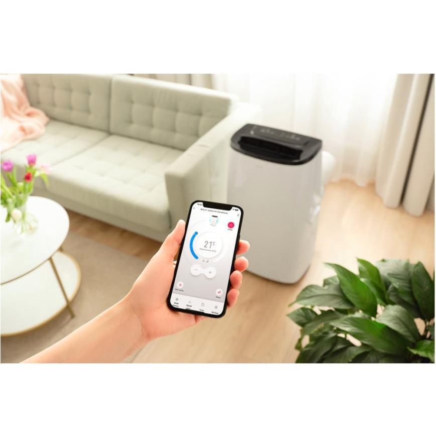 Sencor - Slimme mobiele airconditioner 4-in-1, inclusief complete accessoires, 1700W/230V 12000 BTU Wi-Fi wit + afstandsbediening