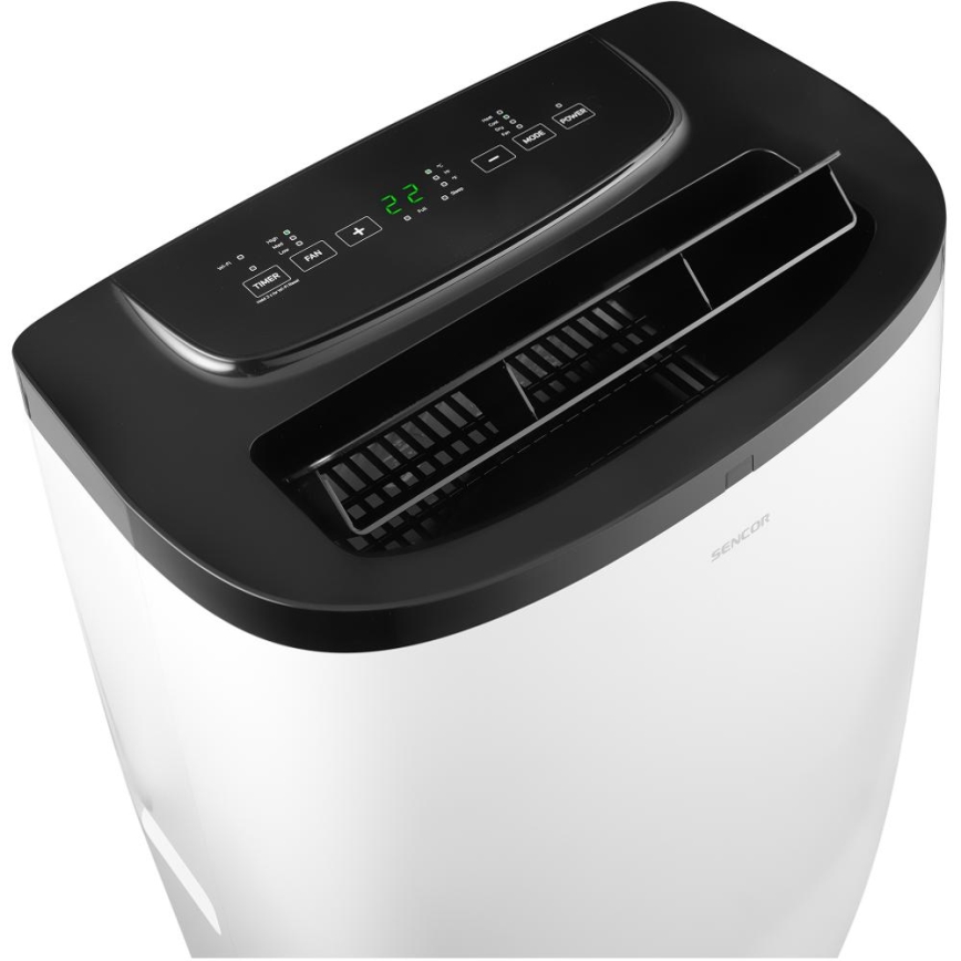 Sencor - Slimme mobiele airconditioner 4-in-1, inclusief complete accessoires, 1700W/230V 12000 BTU Wi-Fi wit + afstandsbediening
