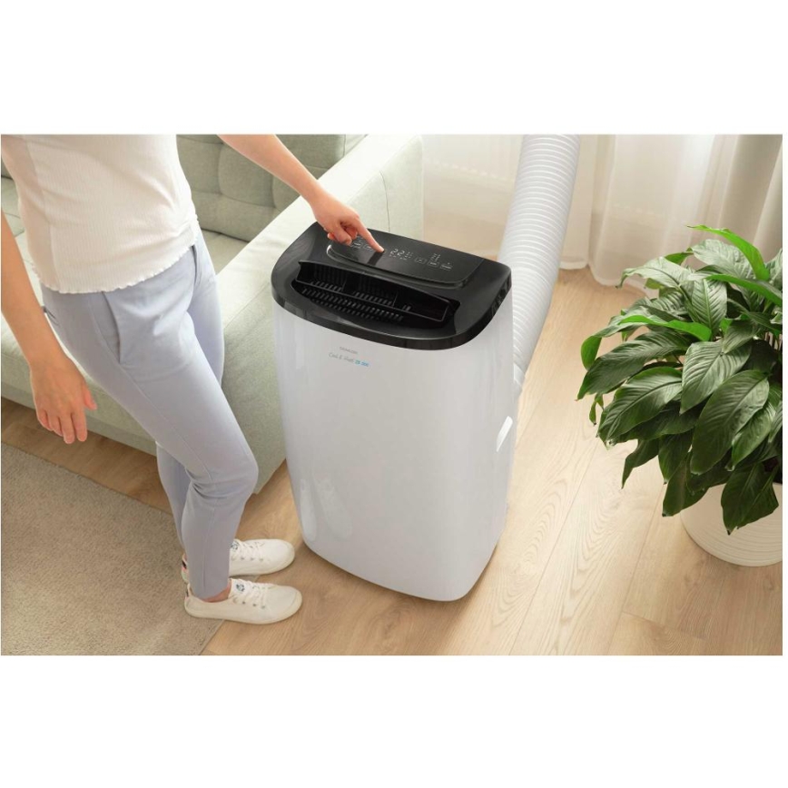 Sencor - Slimme mobiele airconditioner 4-in-1 inclusief complete accessoires 1750W/230V 18000 BTU Wi-Fi wit + afstandsbediening