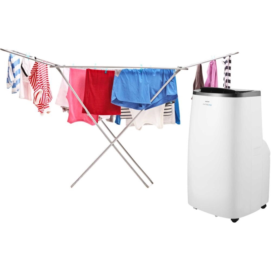 Sencor - Slimme mobiele airconditioner 4-in-1 inclusief complete accessoires 1750W/230V 18000 BTU Wi-Fi wit + afstandsbediening
