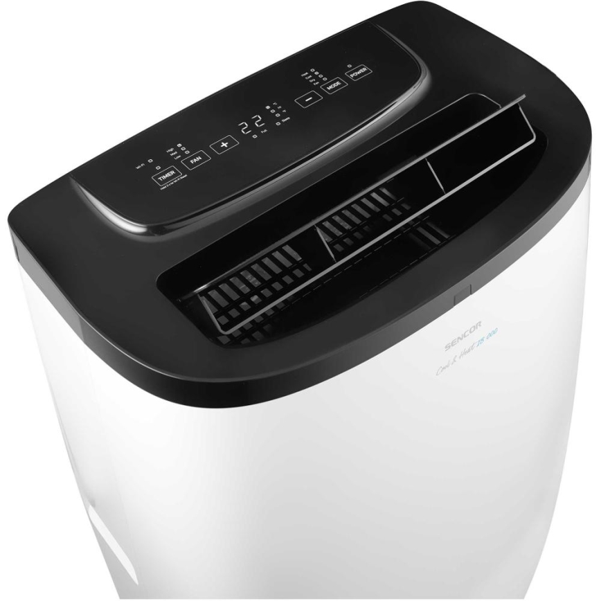 Sencor - Slimme mobiele airconditioner 4-in-1 inclusief complete accessoires 1750W/230V 18000 BTU Wi-Fi wit + afstandsbediening