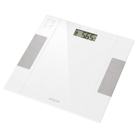 Sencor - Slimme persoonlijke fitnessweegschaal 1xCR2032 wit