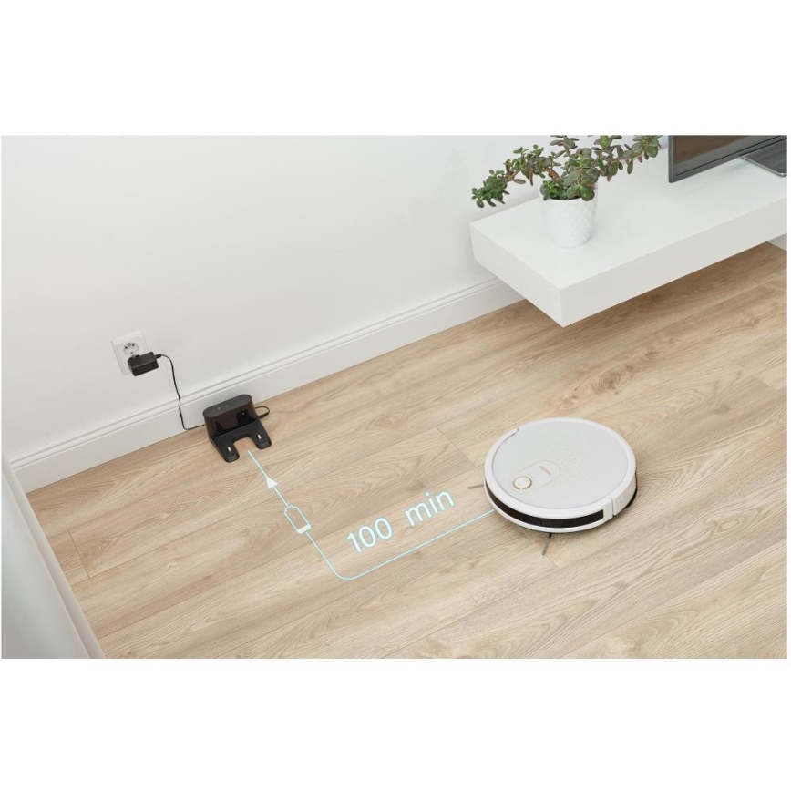 Sencor - Slimme robotstofzuiger met een dweil 2in1 28W/2600 mAh Wi-Fi wit + afstandsbediening