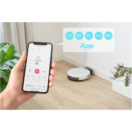 Sencor - Slimme robotstofzuiger met een dweil 2in1 28W/2600 mAh Wi-Fi wit + afstandsbediening