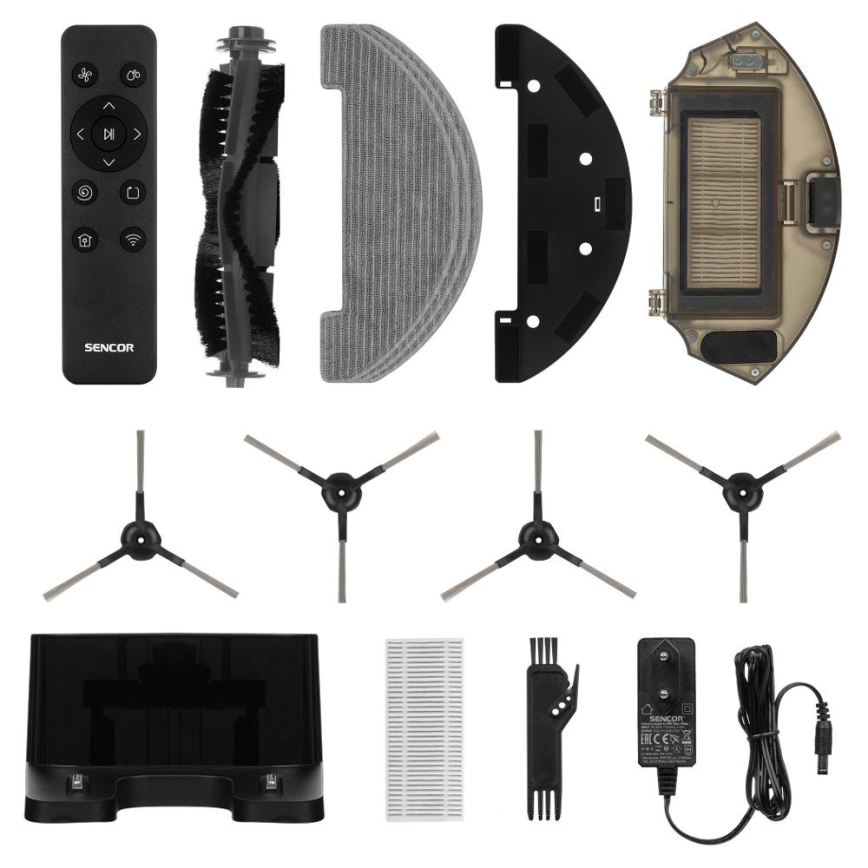 Sencor - Slimme robotstofzuiger met een dweil 2in1 28W/2600 mAh Wi-Fi wit + afstandsbediening