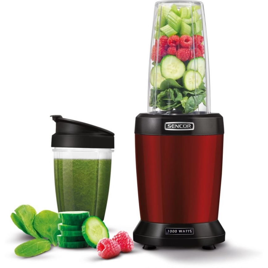 Sencor - Smoothie voedingsmixer 1000W/230V rood