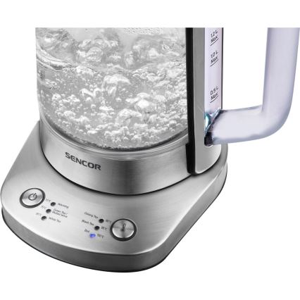 Sencor - Snelle waterkoker met temperatuurregeling 1,5 l 1500W/230V RVS