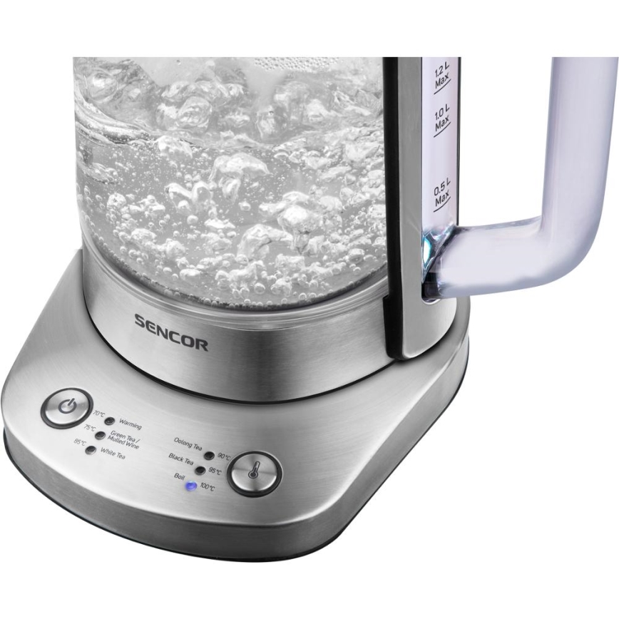 Sencor - Snelle waterkoker met temperatuurregeling 1,5 l 1500W/230V RVS