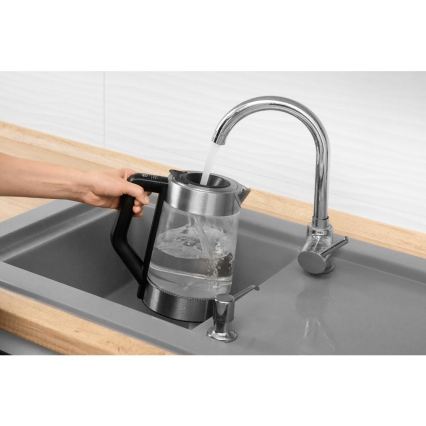 Sencor - Snelle waterkoker met temperatuurregeling 1,7 l 2200W/230V mat chroom/zwart