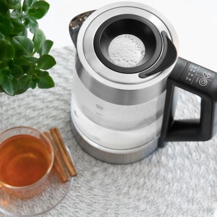 Sencor - Snelle waterkoker met temperatuurregeling 1,7 l 2200W/230V mat chroom/zwart