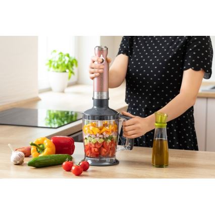 Sencor - Staafblender 4in1 1200W/230V roestvrij staal/rosé goud