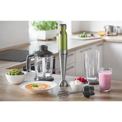 Sencor - Staafmixer 4in1 1200W/230V roestvrij staal/groen