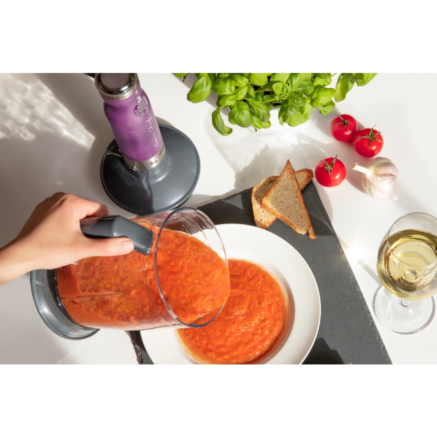 Sencor - Staafmixer 4in1 1200W/230V roestvrij staal/paars