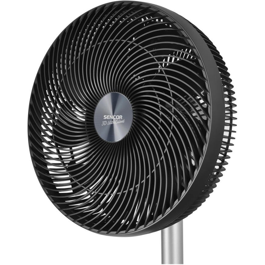 Sencor - Staande ventilator 3D UltraSilent 26W/230V Wi-Fi zwart + afstandsbediening