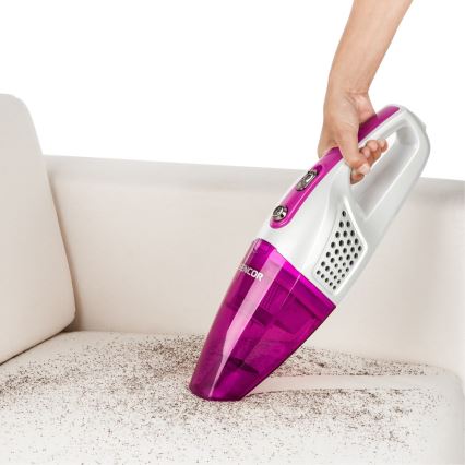 Sencor - Steelstofzuiger met met elektrische roterende borstel 2in1 70W/12V 1800 mAh wit/pink