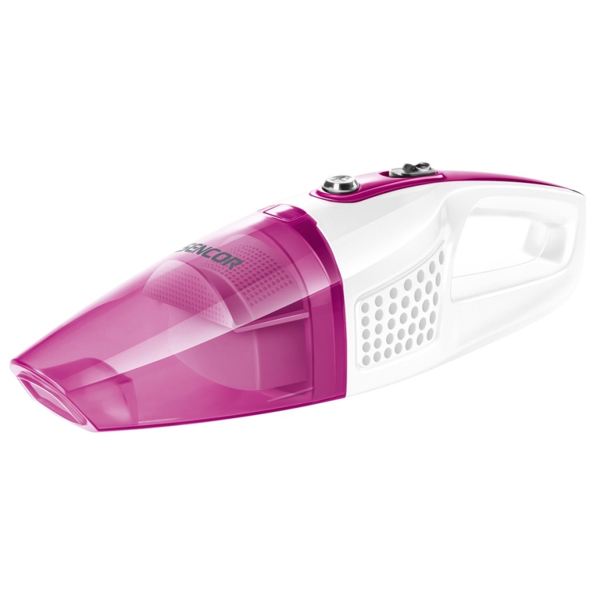 Sencor - Steelstofzuiger met met elektrische roterende borstel 2in1 70W/12V 1800 mAh wit/pink