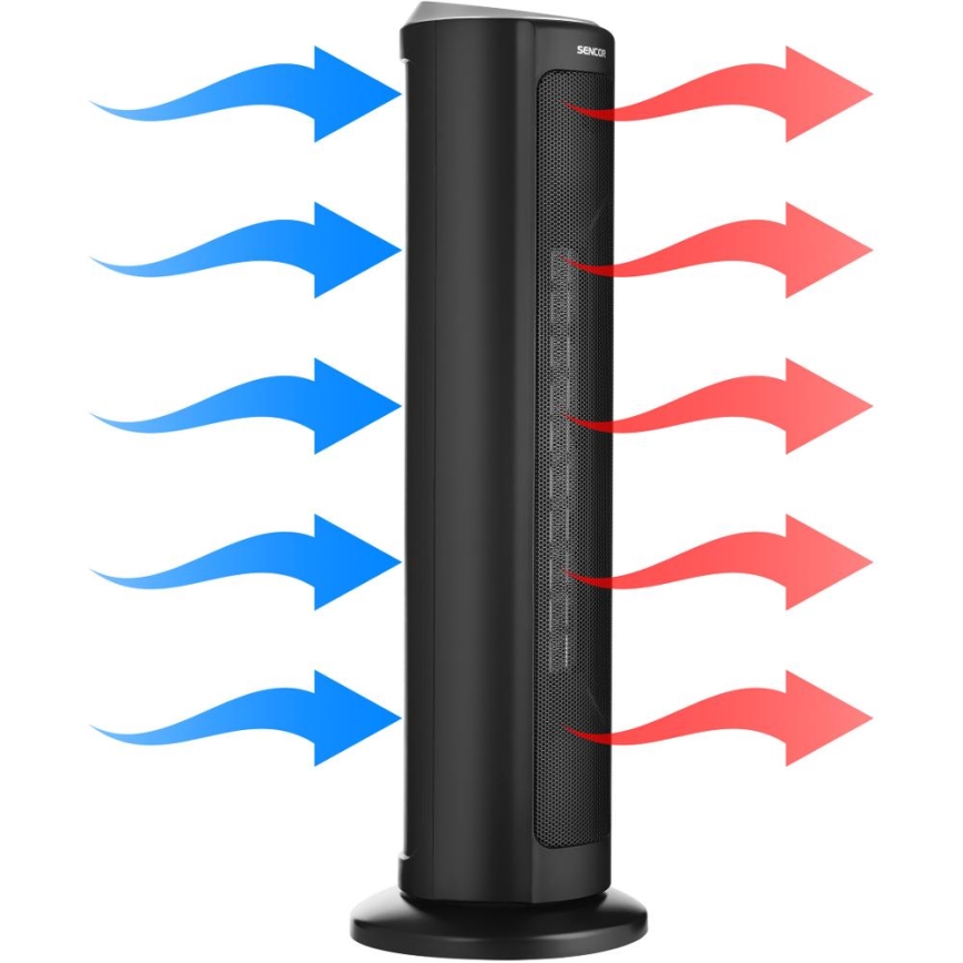 Sencor - Ventilator met keramisch verwarmingselement 1300/2200W/230V, zwart + afstandsbediening