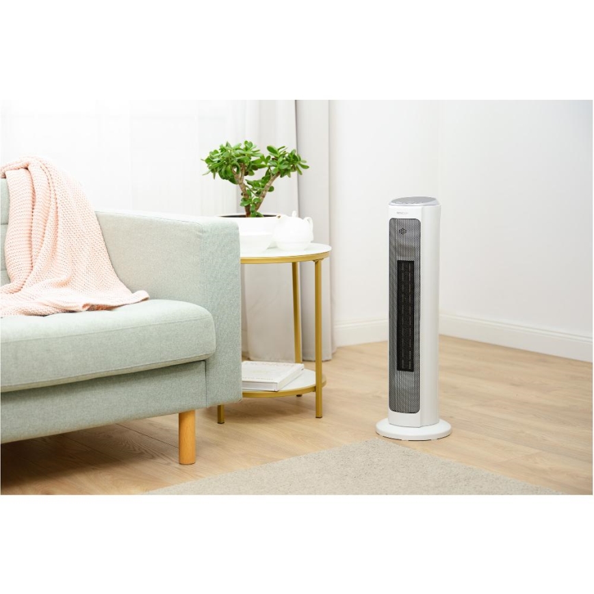 Sencor - Ventilator met keramisch verwarmingselement 2200 W / 230 V, Wi‑Fi, wit + afstandsbediening