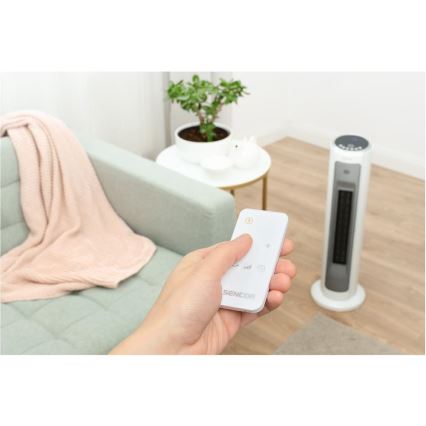 Sencor - Ventilator met keramisch verwarmingselement 2200 W / 230 V, Wi‑Fi, wit + afstandsbediening