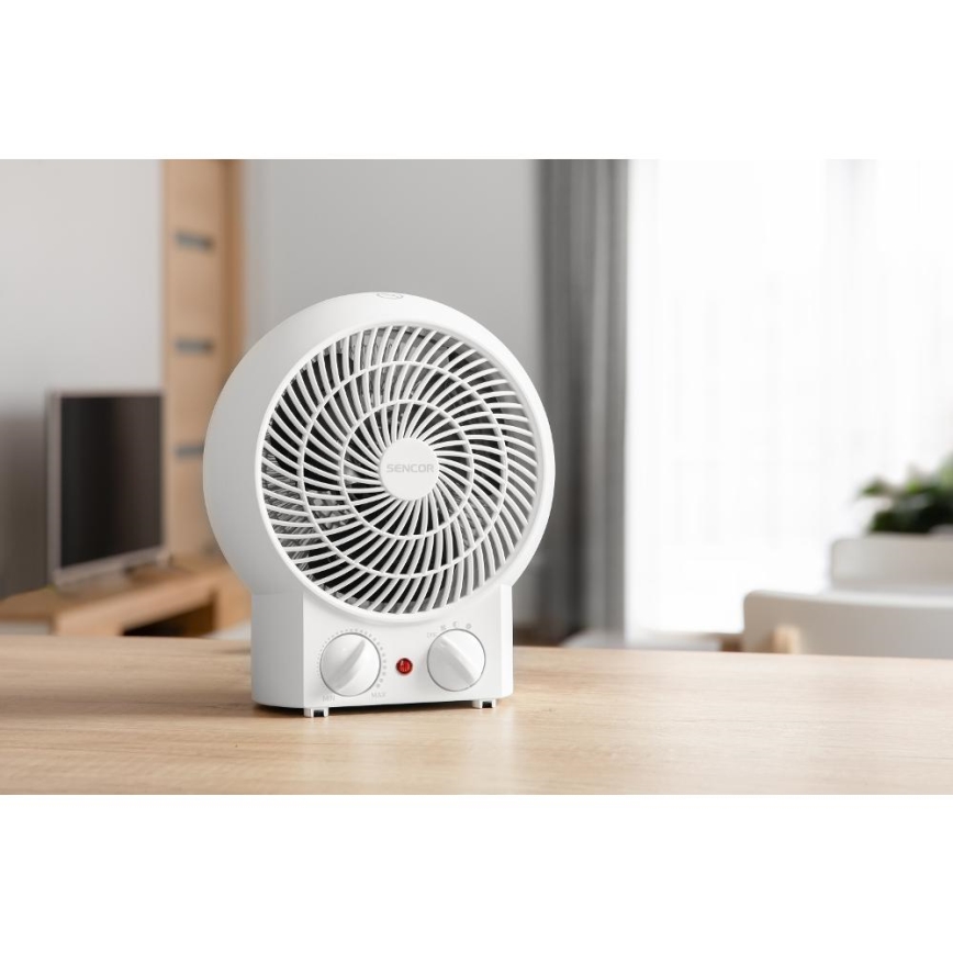 Sencor - Ventilator met verwarmingselement 1200/2000W/230V wit