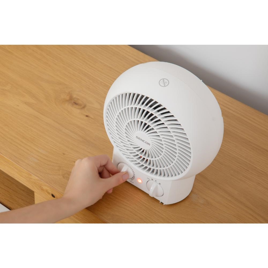 Sencor - Ventilator met verwarmingselement 1200/2000W/230V wit