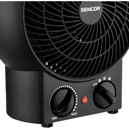 Sencor - Ventilator met verwarmingselement 1200/2000W/230V zwart