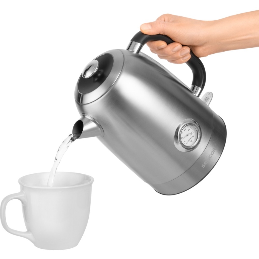 Sencor - Waterkoker 1,7 l 2200W/230V roestvrij staal