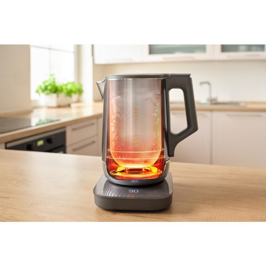 Sencor - Waterkoker met temperatuurregeling 1,7 l, 1800 W/230 V, RVS