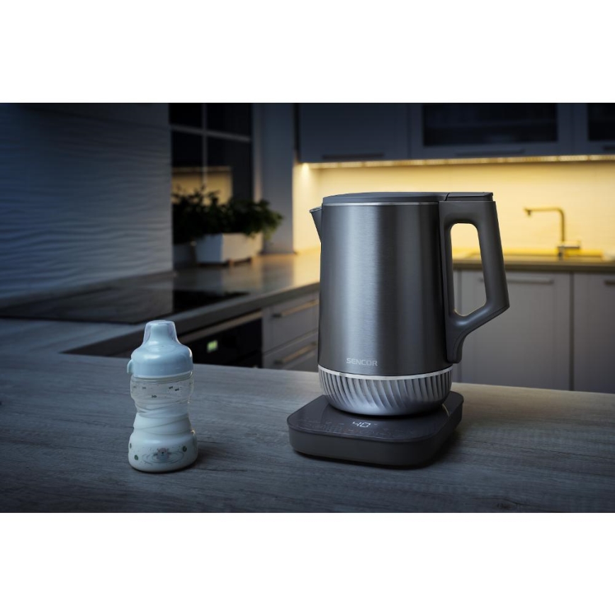 Sencor - Waterkoker met temperatuurregeling 1,7 l, 1800 W/230 V, RVS