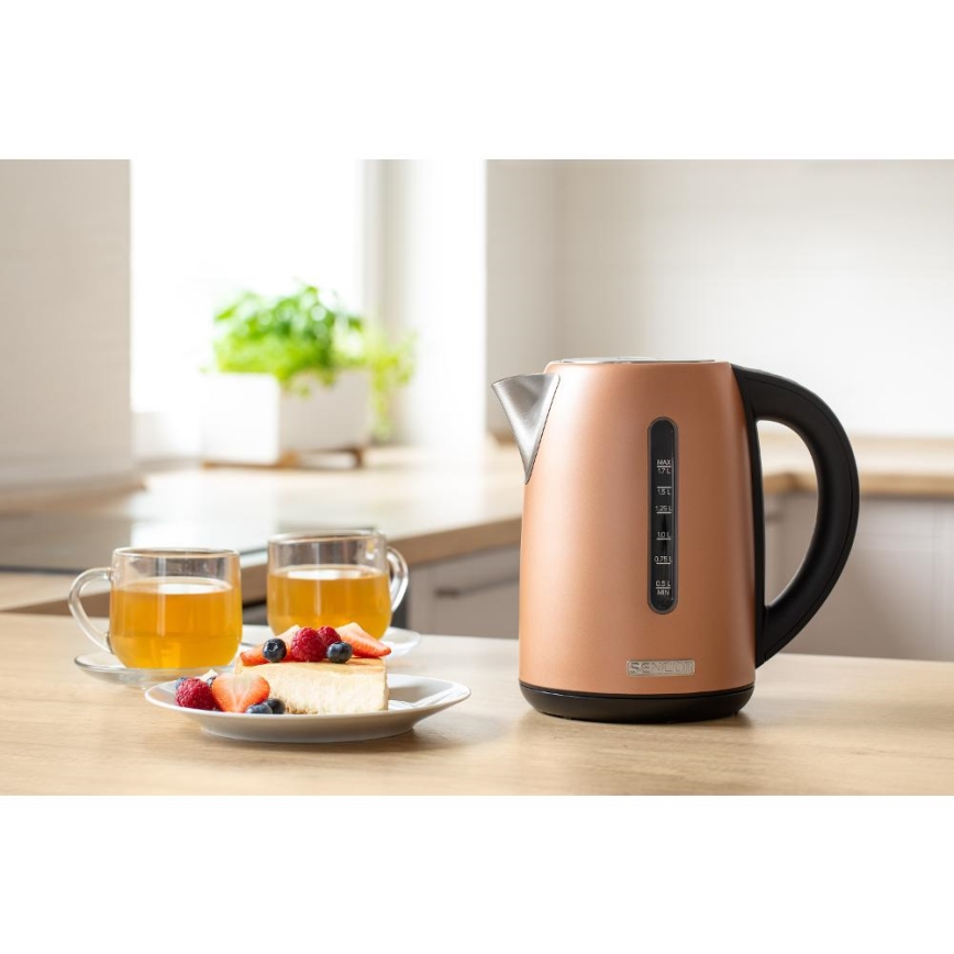 Sencor - Waterkoker met temperatuurregeling 1,7 l 2150W/230V koperkleurig