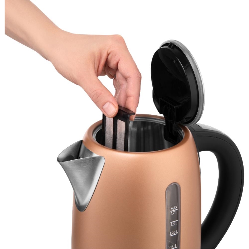 Sencor - Waterkoker met temperatuurregeling 1,7 l 2150W/230V koperkleurig