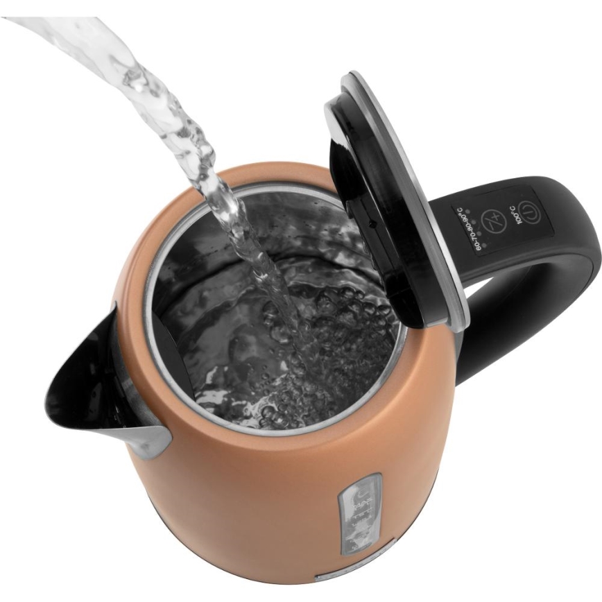 Sencor - Waterkoker met temperatuurregeling 1,7 l 2150W/230V koperkleurig