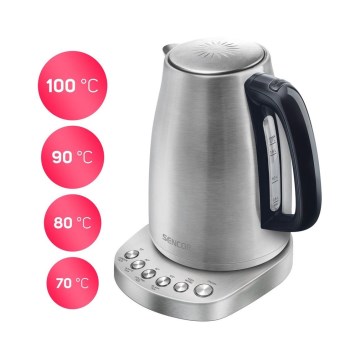Sencor - Waterkoker met Thermoregulatie 1,7 l 2200W/230V roestvrij staal
