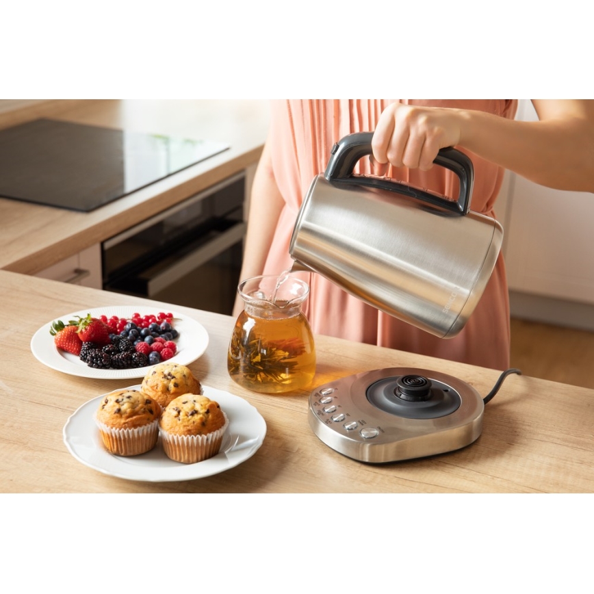Sencor - Waterkoker met Thermoregulatie 1,7 l 2200W/230V roestvrij staal