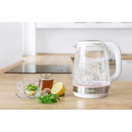 Sencor - Waterkoker met Thermoregulatie en LED Achtergrondverlichting 2 l 2200W/230V wit