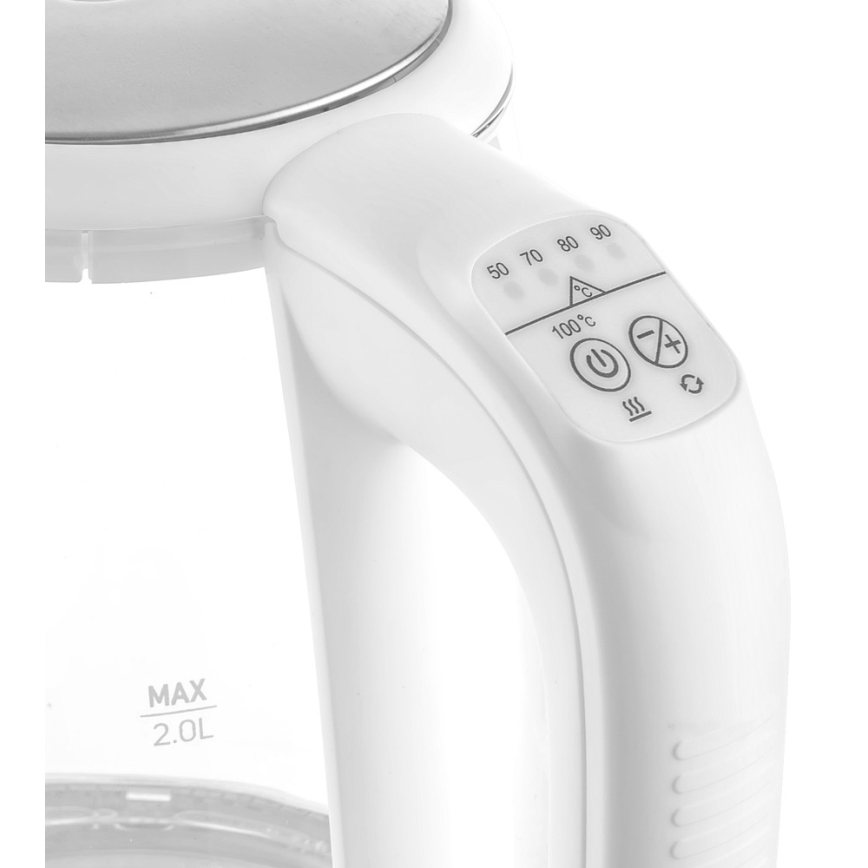 Sencor - Waterkoker met Thermoregulatie en LED Achtergrondverlichting 2 l 2200W/230V wit