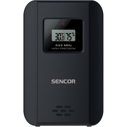 Sencor - Weerstation met kleuren LCD-scherm en wekker 3xAAA zwart